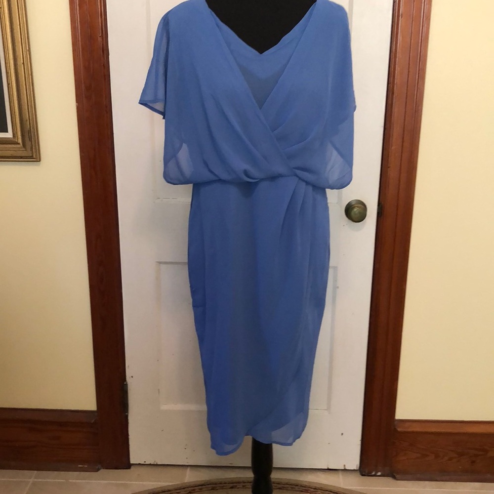 Blue chiffon dress.